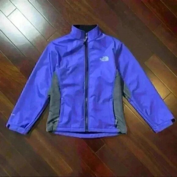 The North  Face Jacket Fleece Lined Soft Shell Purple Grey Size Medium - Picture 15 of 16